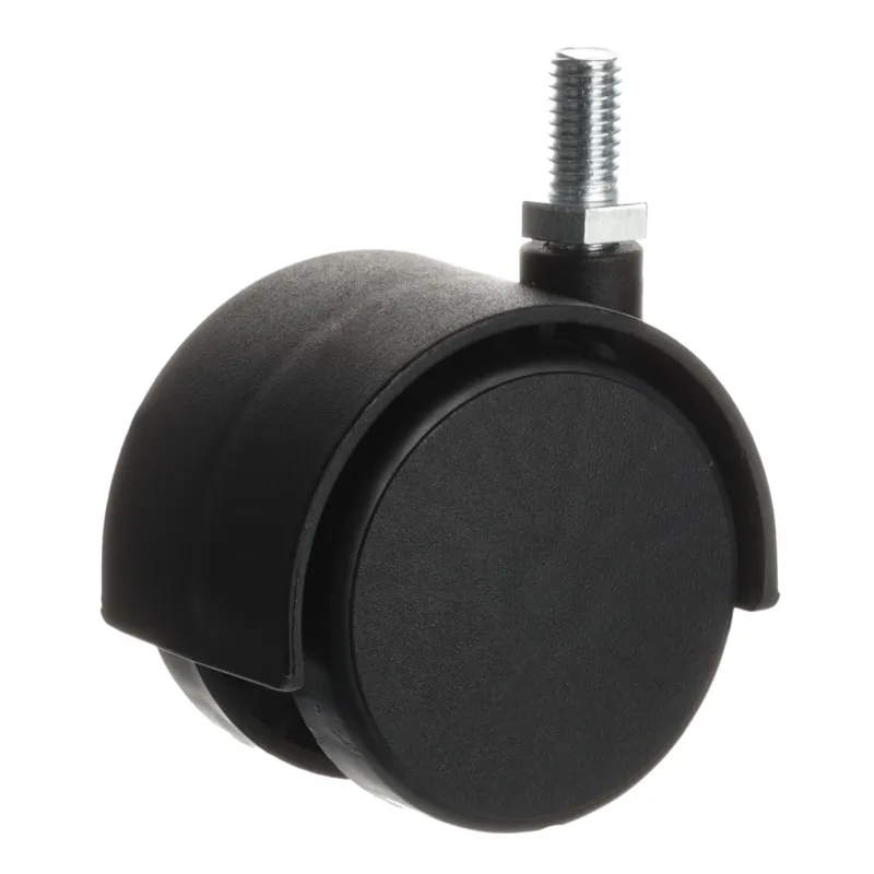 Roulettes de meuble noires avec vis CHAIR – sans frein / 50 mm