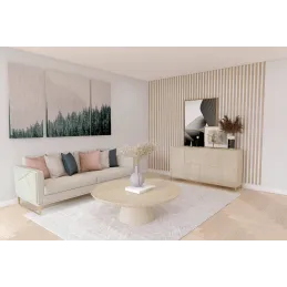 Profilé décoratif à lattes MARTEL / Chêne naturel - blanc