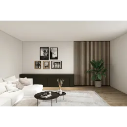 Profilé décoratif à lattes MARTEL / Chêne naturel – noir