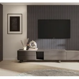 Profilé décoratif à lattes MARTEL / Chêne gris - noir