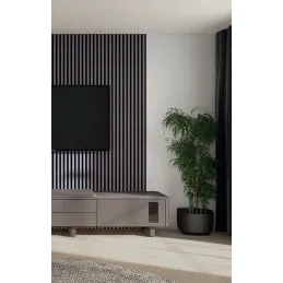 Profilé décoratif à lattes MARTEL / Chêne gris - noir