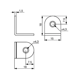 Équerre d’assemblage 15 x 15 mm – 10 pièces / zinc blanc