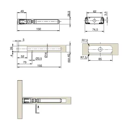 Console suspendue invisible TRIADE Maxi T40 / Nickel