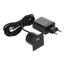 Prise électrique avec chargeur USB VersaPick / Noir mat