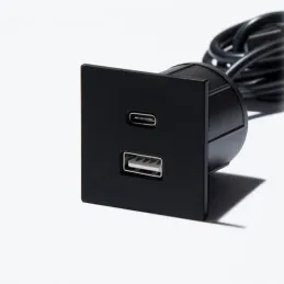 Prise électrique avec chargeur USB VersaPick / Noir mat