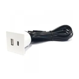 Prise électrique avec chargeur USB VersaPick / Blanc mat