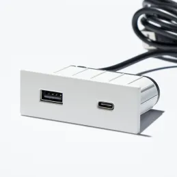 Prise électrique avec chargeur USB Square A+C / Blanc mat