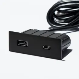 Prise électrique avec chargeur USB Square A+C / Noir mat