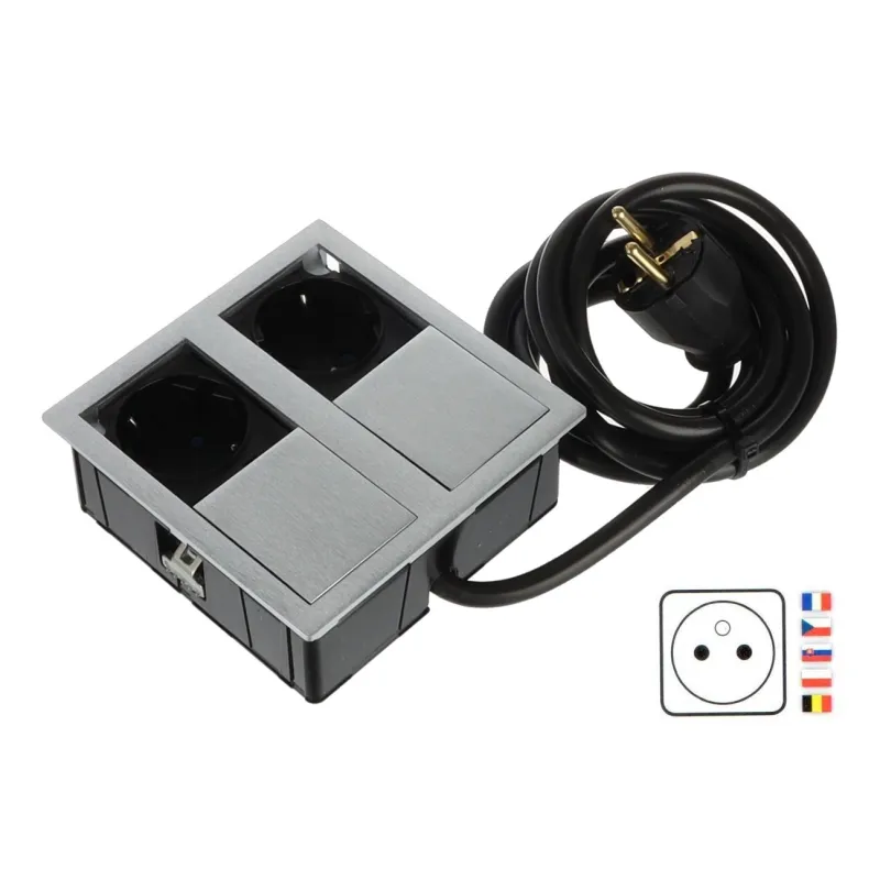 Prise électrique VersaHit 2 x 230V FRENCH / Inox