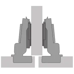 Charnière semi-appliquée avec amortissement 105° NOVISYS 52 / Silent system
