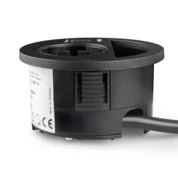 Prise encastrable de bureau CIRCLE 80 SCHUKO 1x230V + USB A-C / Noire