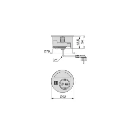Prise encastrable de bureau CIRCLE 80 SCHUKO 1x230V + USB A-C / Noire