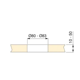 Prise encastrable de bureau CIRCLE 80 SCHUKO 1x230V + USB A-C / Noire