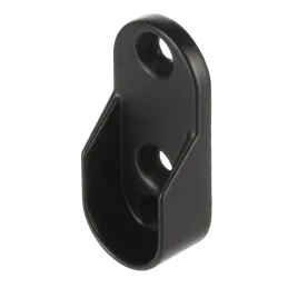 Ensemble de tringle de penderie ovale 1 m avec 2 supports / Noir mat