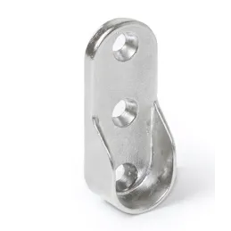 Ensemble de barre de penderie ovale de 1 m avec 2 supports / Chrome brillant