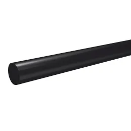 Ensemble de tringle ronde pour cintres de 1 m avec 2 supports / Noir mat