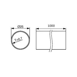 Ensemble barre de penderie ronde 1 m avec 2 supports / Chrome brillant