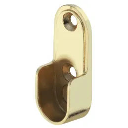 Ensemble barre de penderie ovale 1,25 m avec 2 supports / Doré brillant