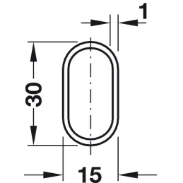Ensemble barre de penderie ovale 1,25 m avec 2 supports / Doré brillant