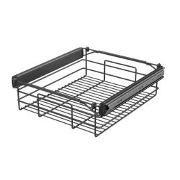Panier coulissant YANA 150 mm anthracite / Coulisses à roulement avec amortissement