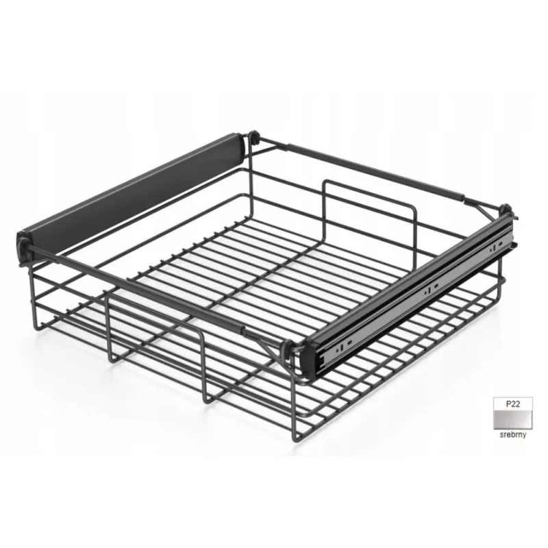 Panier coulissant YANA 150 mm anthracite / Coulisses à roulement avec amortissement