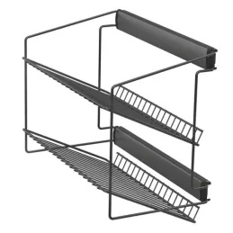 Étagère coulissante à deux niveaux pour chaussures avec amortissement / Anthracite