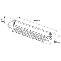 Porte-cravates coulissant 500 mm avec amortissement / Anthracite