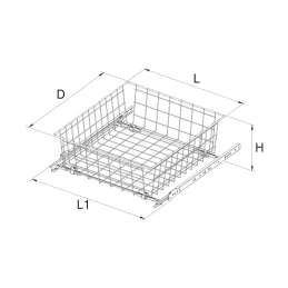 Panier coulissant pour armoire EKONOM / Argent