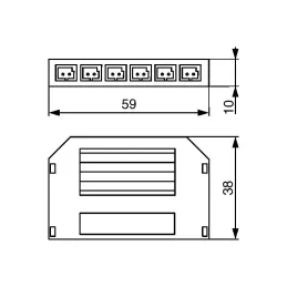Boîtier de distribution avec mini-connecteurs, 6 sorties 12/12 V