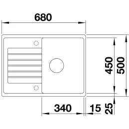 Évier en grès Blanco ZIA 45 S Compact / Blanc soft