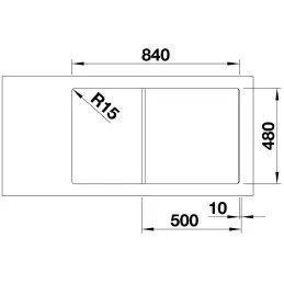 Évier en grès Blanco ZIA 5 S / Noir