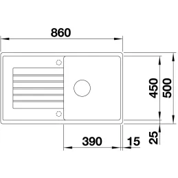 Évier en grès Blanco ZIA 5 S / Blanc soft