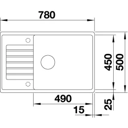 Évier en grès Blanco ZIA XL 6 S Compact / Gris volcanique
