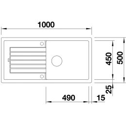 Évier en grès Blanco ZIA XL 6 S / Noir