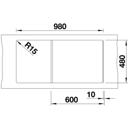 Évier en grès Blanco ZIA XL 6 S / Noir