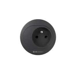 Prise électrique ATOM FRENCH 1 x 230 V / Noir mat