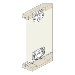 Kit pour porte coulissante : guide supérieur + roulette inférieure UNIPOS / Blanc
