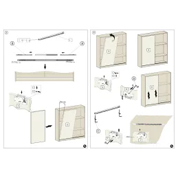 Ensemble pour deux portes coulissantes avec amortissement SIMPLEX / Aluminium