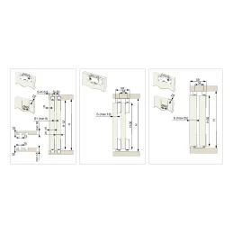 Ensemble pour deux portes coulissantes avec amortissement SIMPLEX, rail de 2 m / Aluminium
