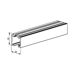 Rail supérieur pour système coulissant AZARO / Noir mat