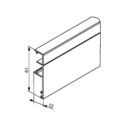 Cache-rail pour rail supérieur AZARO / Noir mat