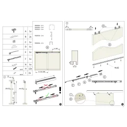 Ensemble de système coulissant pour portes intérieures AZARO avec rail de 2 m et amortissement / 80 kg