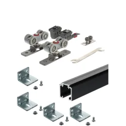 Kit de système coulissant pour portes intérieures AZARO avec rail de 2 m / 100 kg