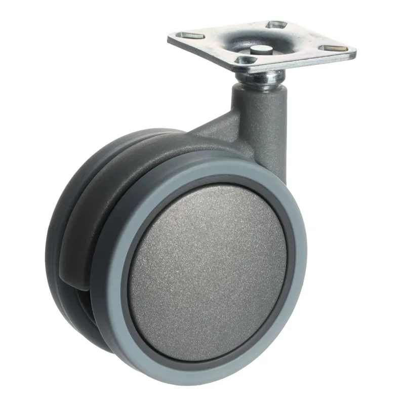 Roulettes de meuble LUNO 75 mm sans frein / Gris