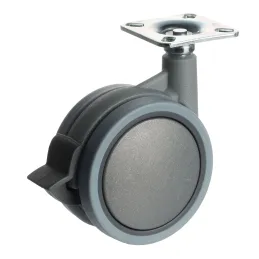 Roulettes de meuble LUNO 75 mm avec frein / Gris