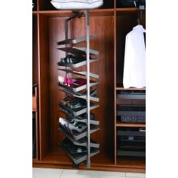 Meuble à chaussures pivotant EASY 1150–1255 mm / Argenté - marron
