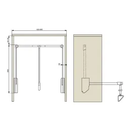 Porte-manteau rabattable VELARO / Gris foncé