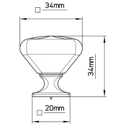 Bouton en céramique DIAMON / Blanc + porcelaine