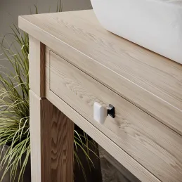 Bouton en céramique DIAMON / Blanc + porcelaine