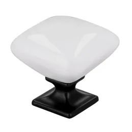 Bouton en céramique DIAMON / Blanc + porcelaine